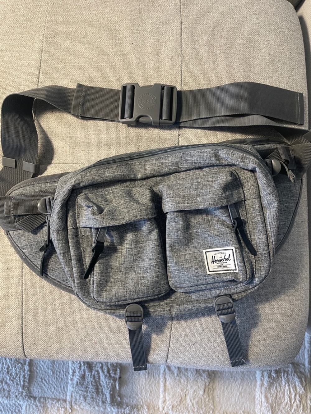 Herschel Supply Company Charcoal Grey Belt Bag with Front Pockets